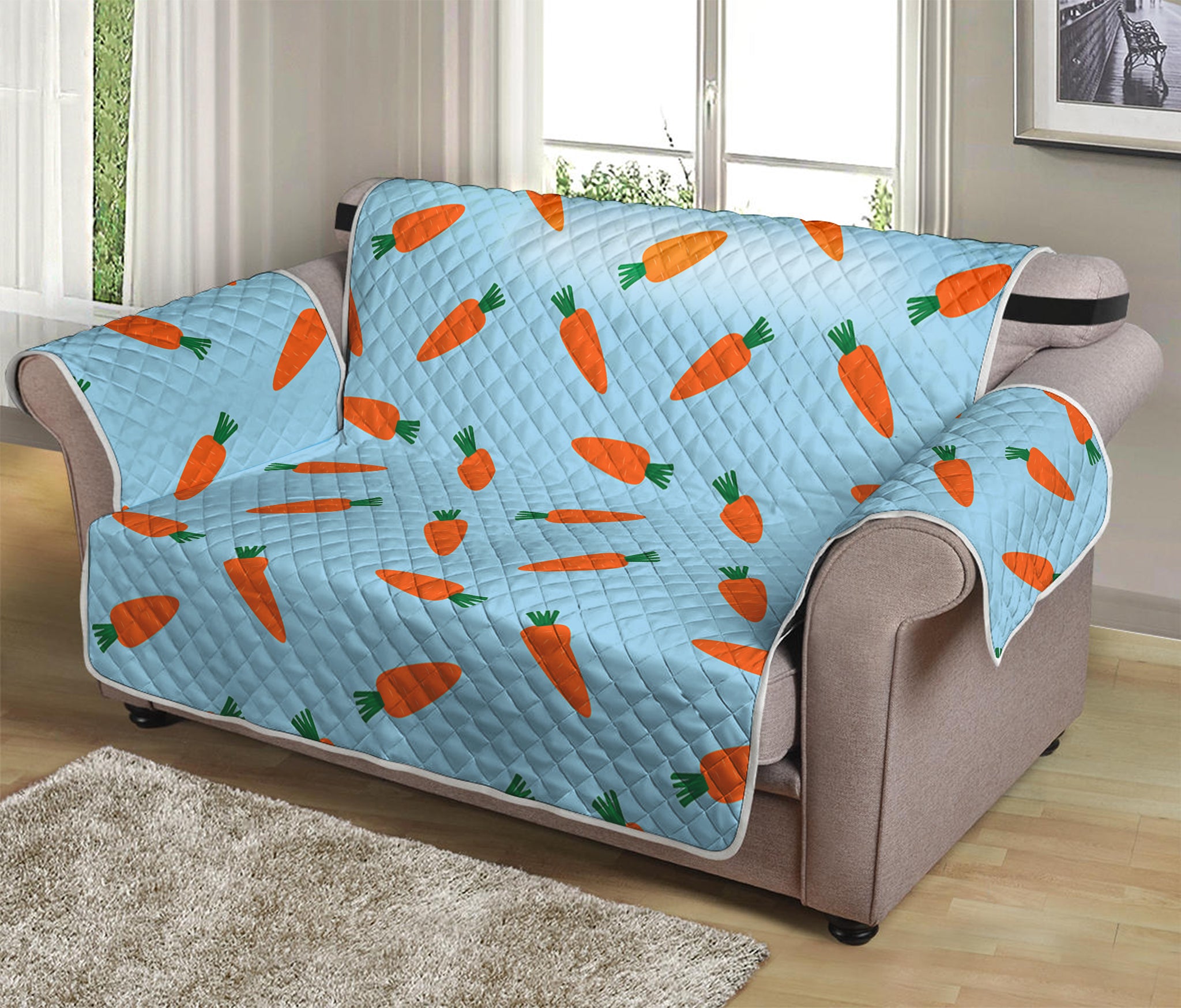 Little Carrot Pattern Print Loveseat Protector