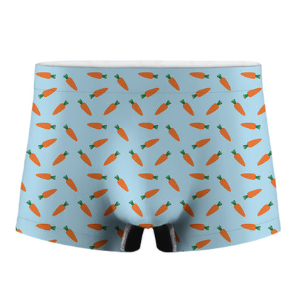 Little Carrot Pattern Print Men's Boxer Briefs