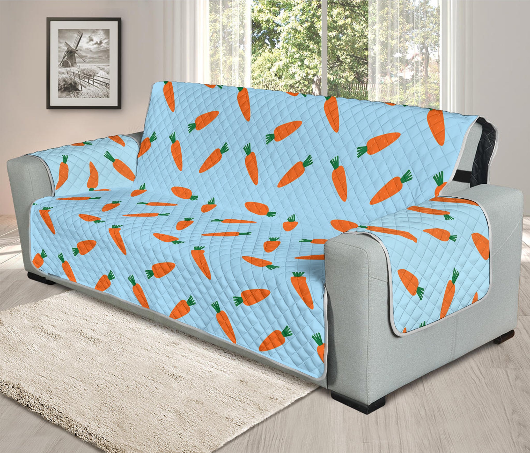 Little Carrot Pattern Print Oversized Sofa Protector