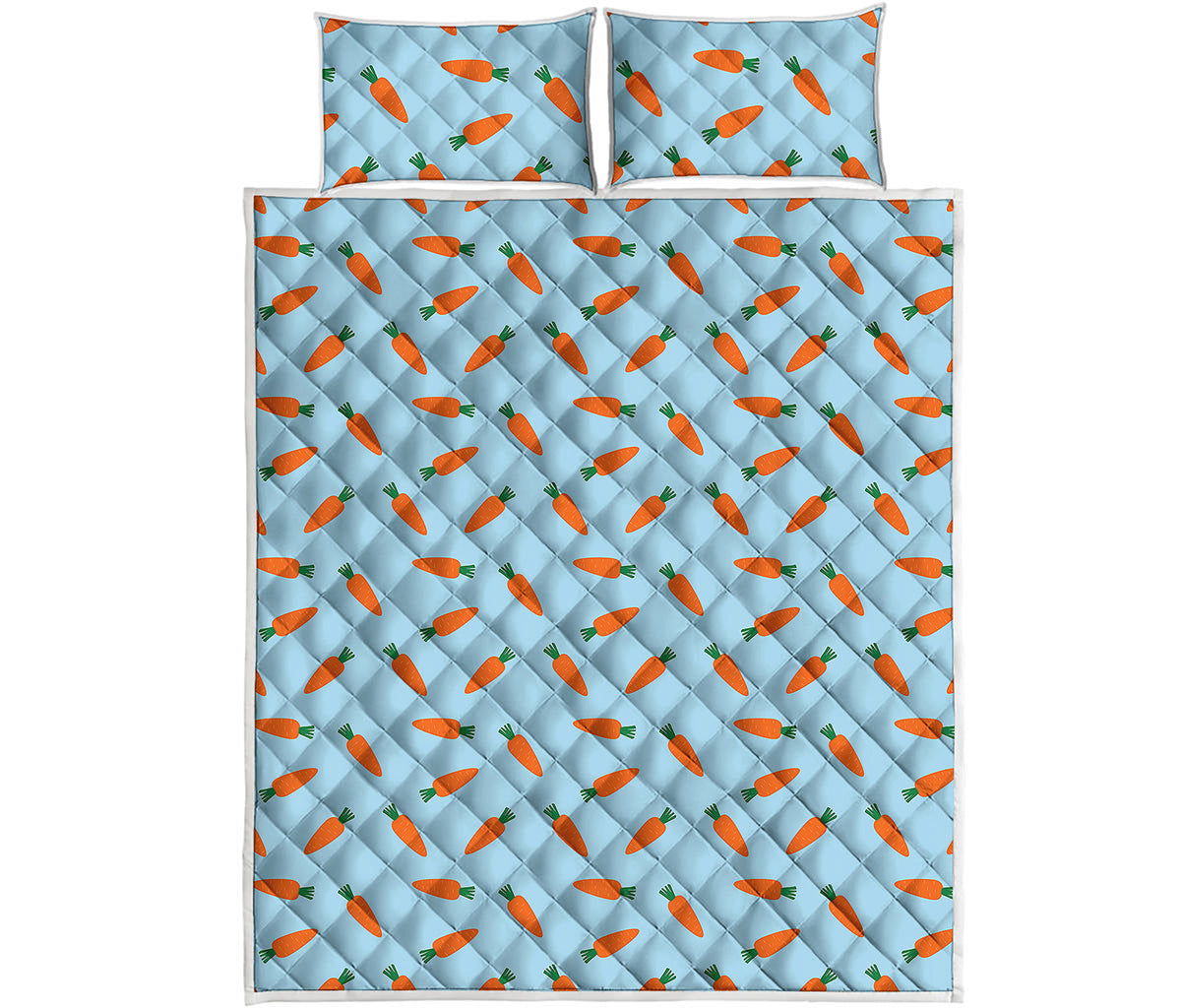 Little Carrot Pattern Print Quilt Bed Set