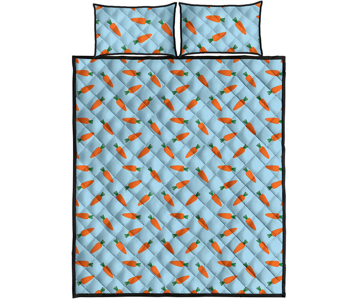 Little Carrot Pattern Print Quilt Bed Set