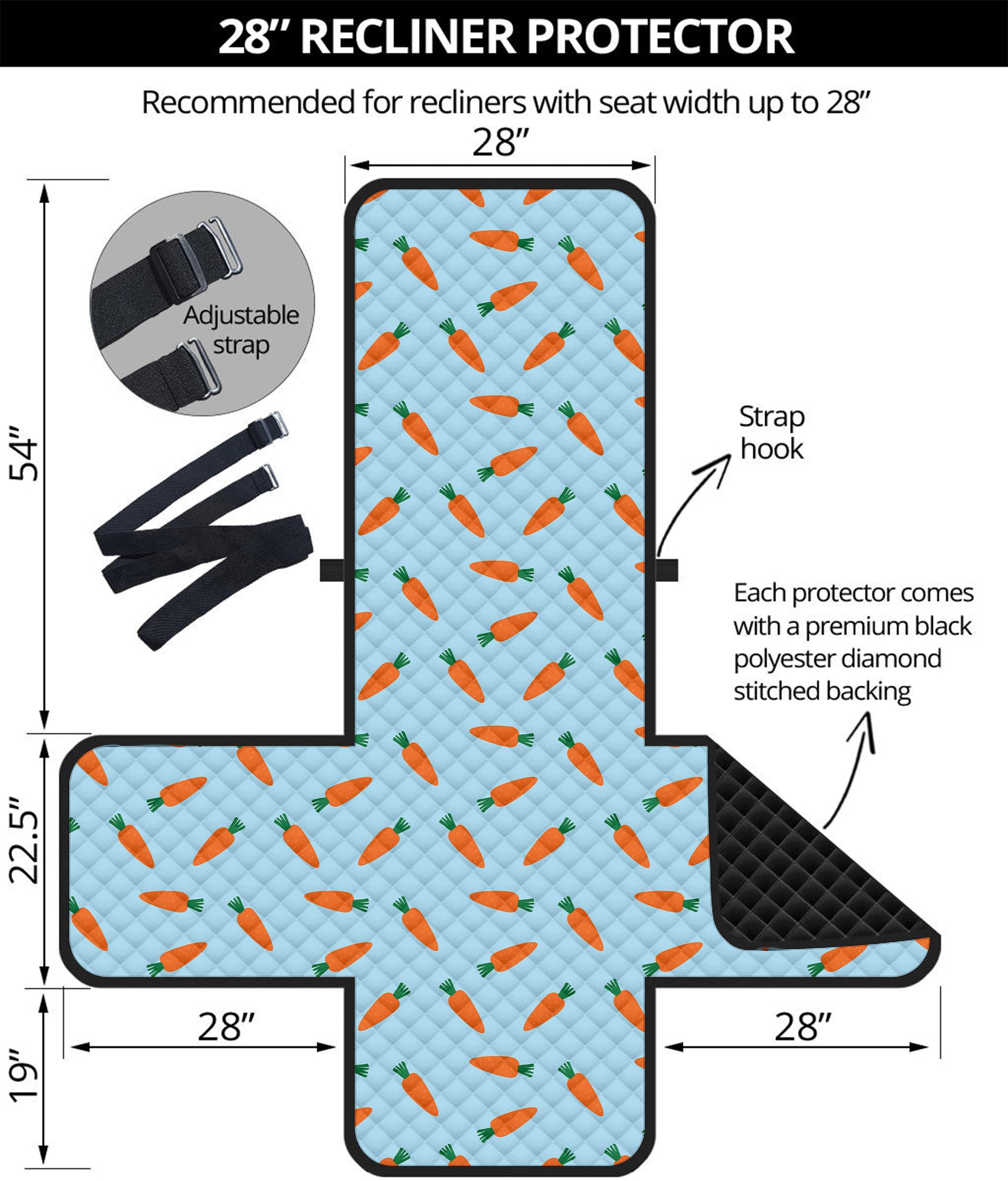 Little Carrot Pattern Print Recliner Protector