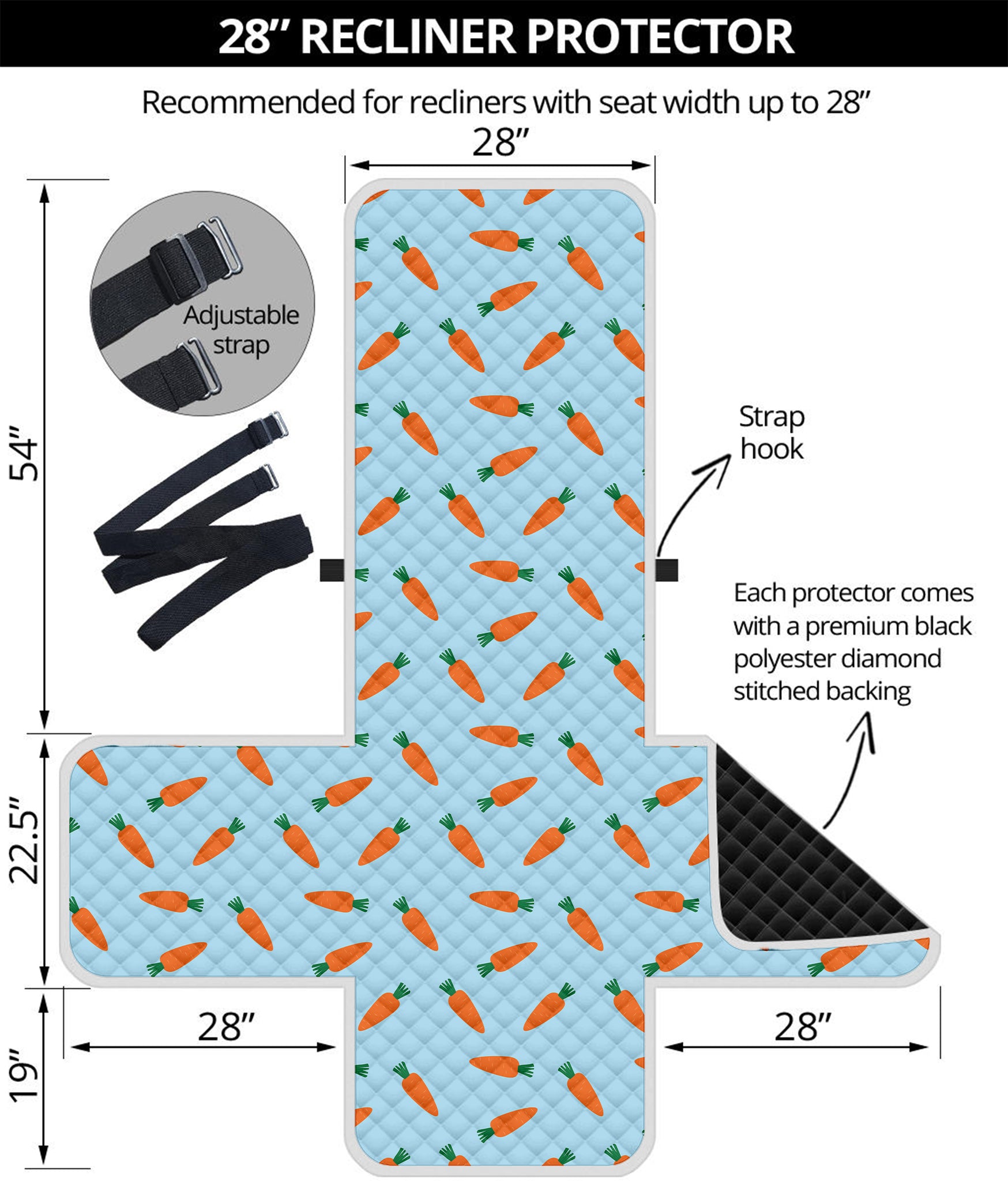 Little Carrot Pattern Print Recliner Protector