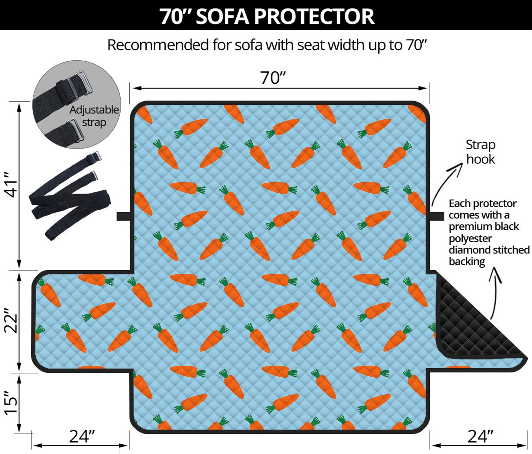 Little Carrot Pattern Print Sofa Protector