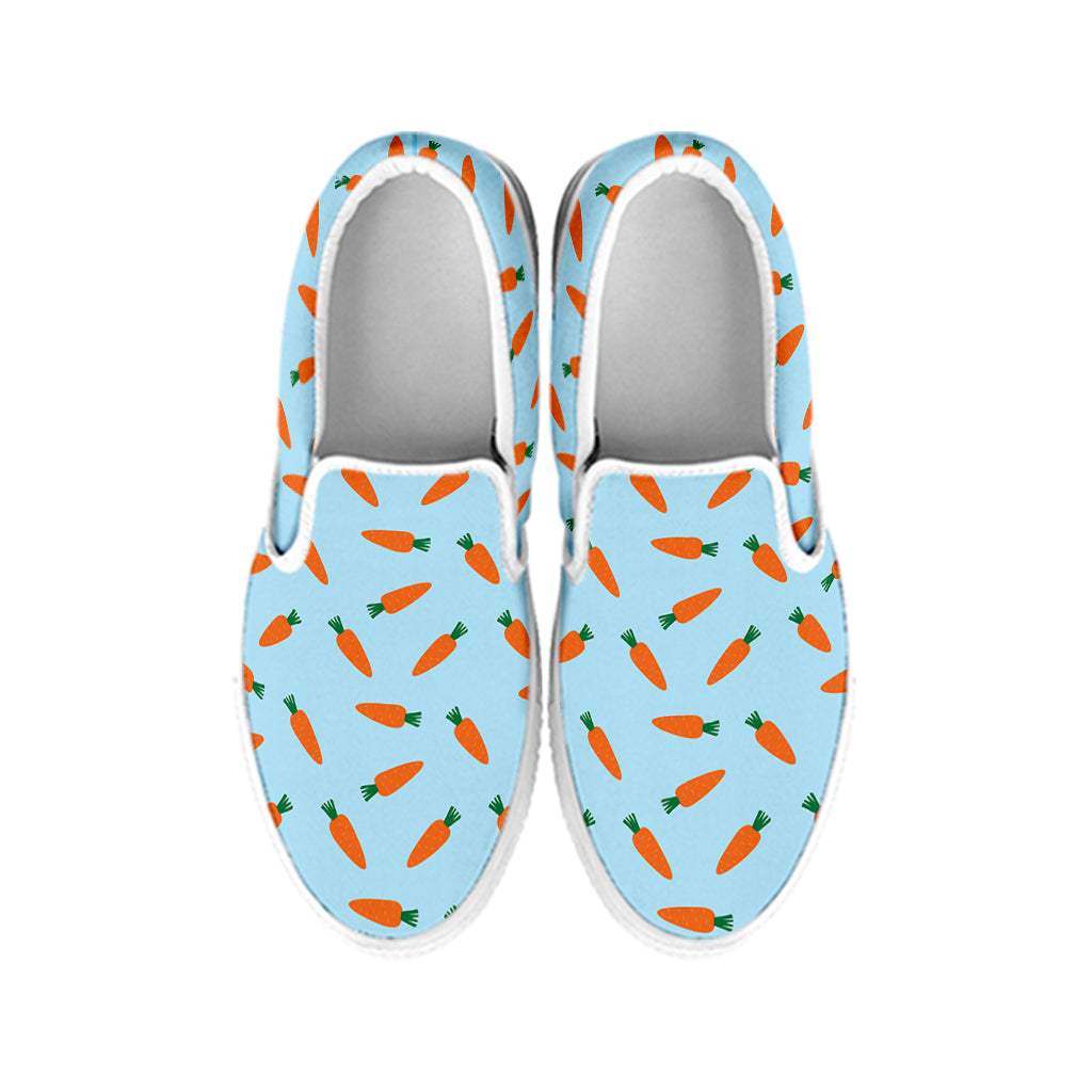 Little Carrot Pattern Print White Slip On Shoes