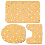 Little Corgi Pattern Print 3 Piece Bath Mat Set