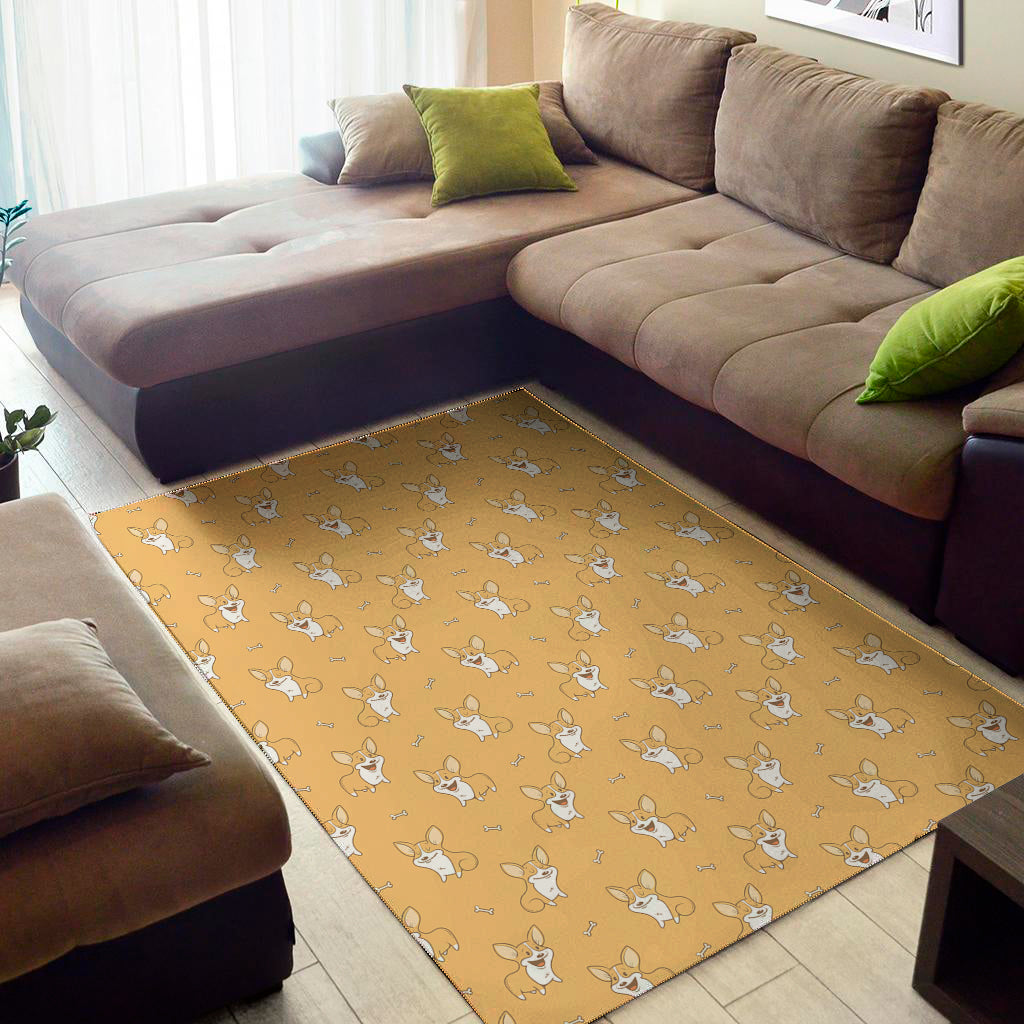 Little Corgi Pattern Print Area Rug