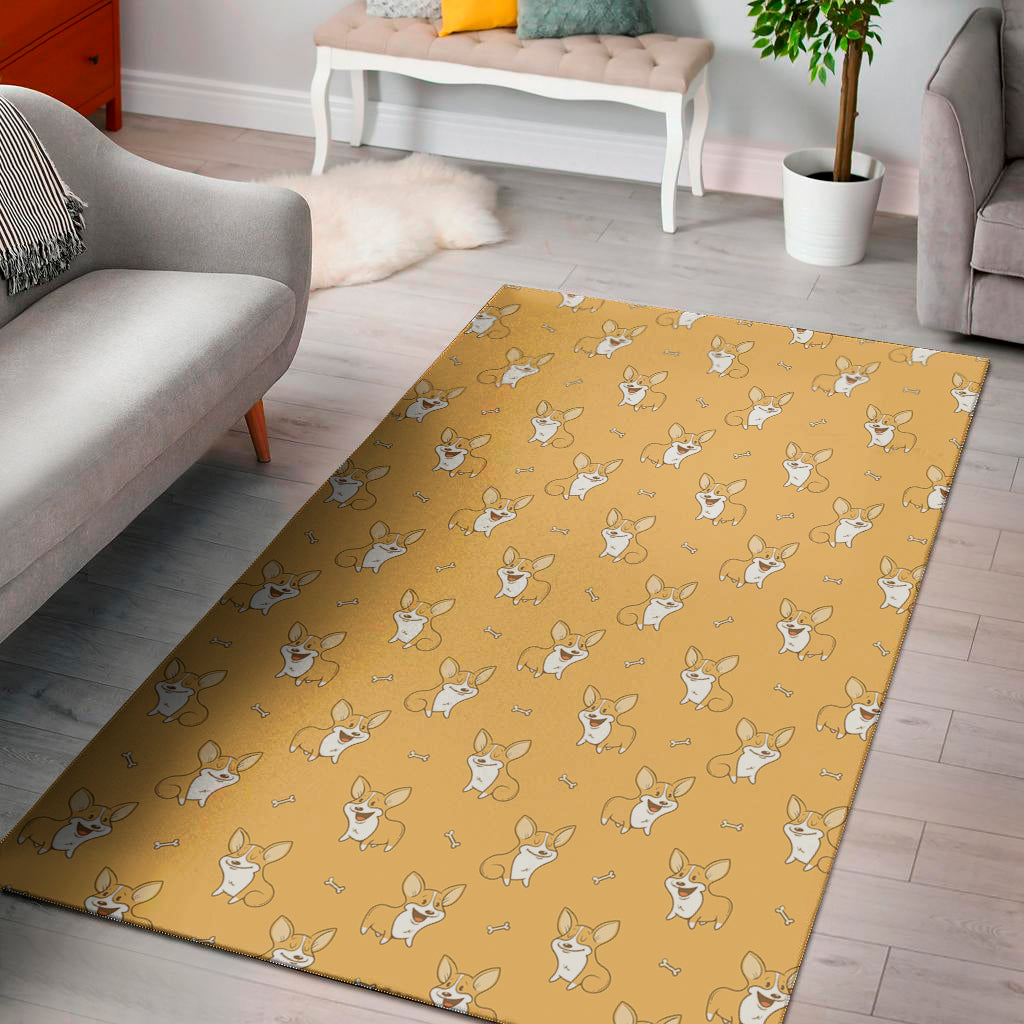 Little Corgi Pattern Print Area Rug