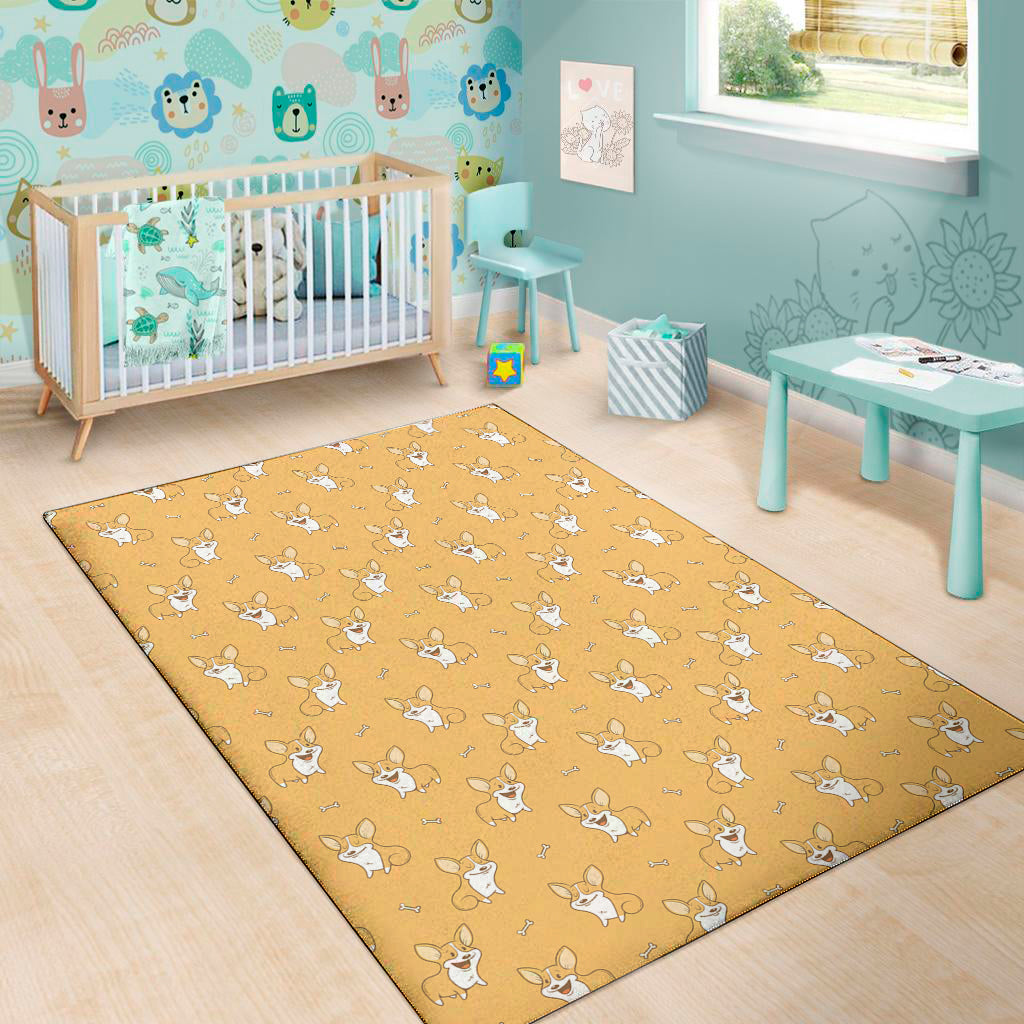 Little Corgi Pattern Print Area Rug