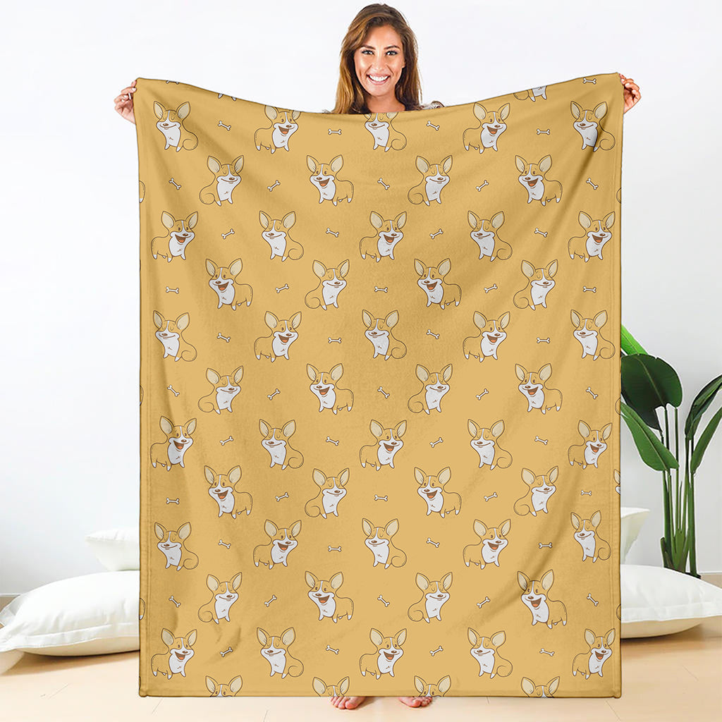 Little Corgi Pattern Print Blanket