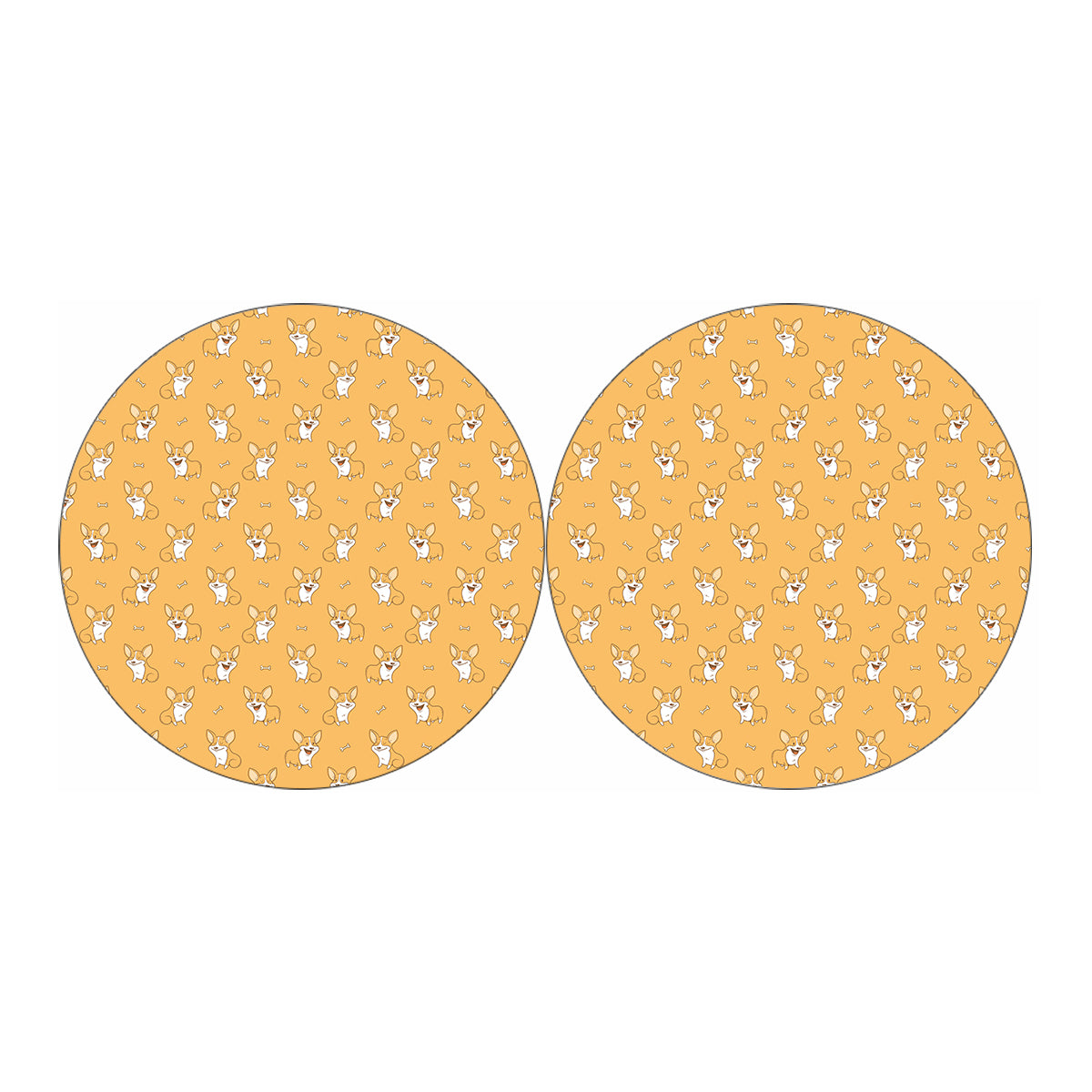 Little Corgi Pattern Print Car Coasters