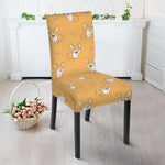 Little Corgi Pattern Print Dining Chair Slipcover
