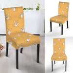 Little Corgi Pattern Print Dining Chair Slipcover