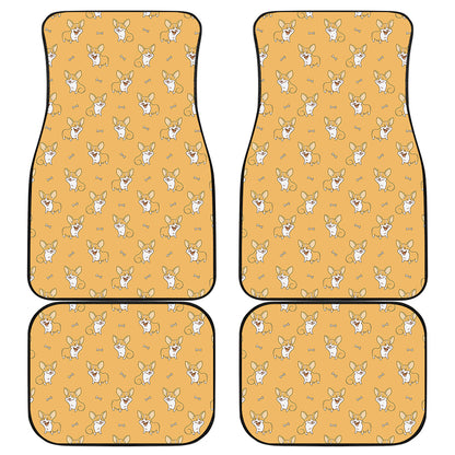 Little Corgi Pattern Print Front and Back Car Floor Mats