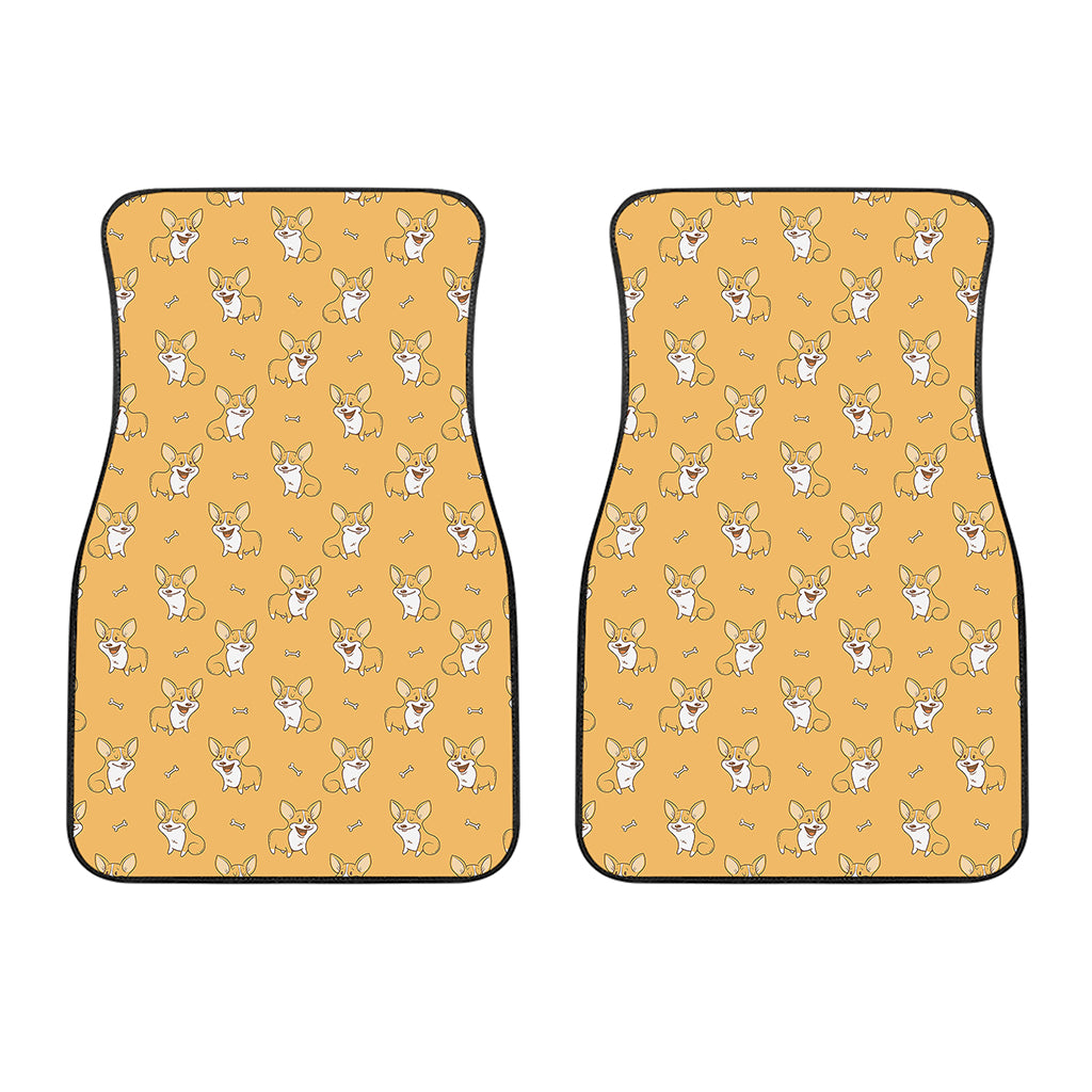 Little Corgi Pattern Print Front Car Floor Mats