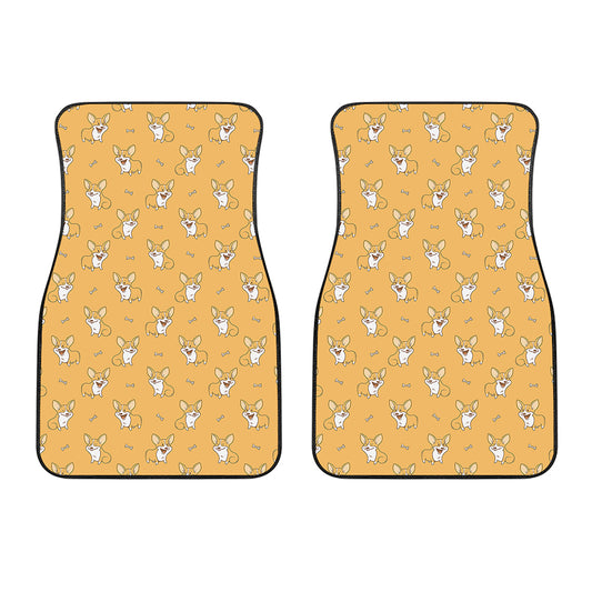 Little Corgi Pattern Print Front Car Floor Mats