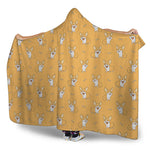 Little Corgi Pattern Print Hooded Blanket