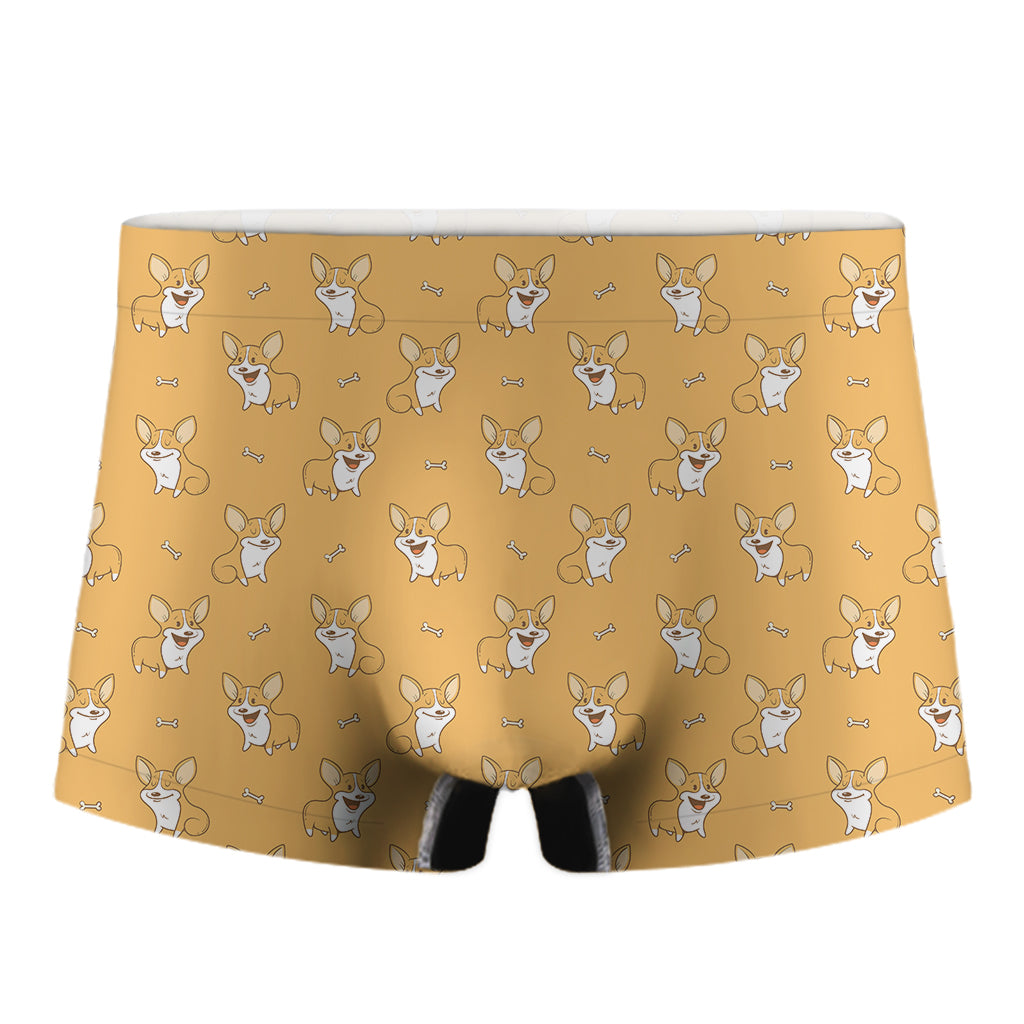 Little Corgi Pattern Print Men's Boxer Briefs