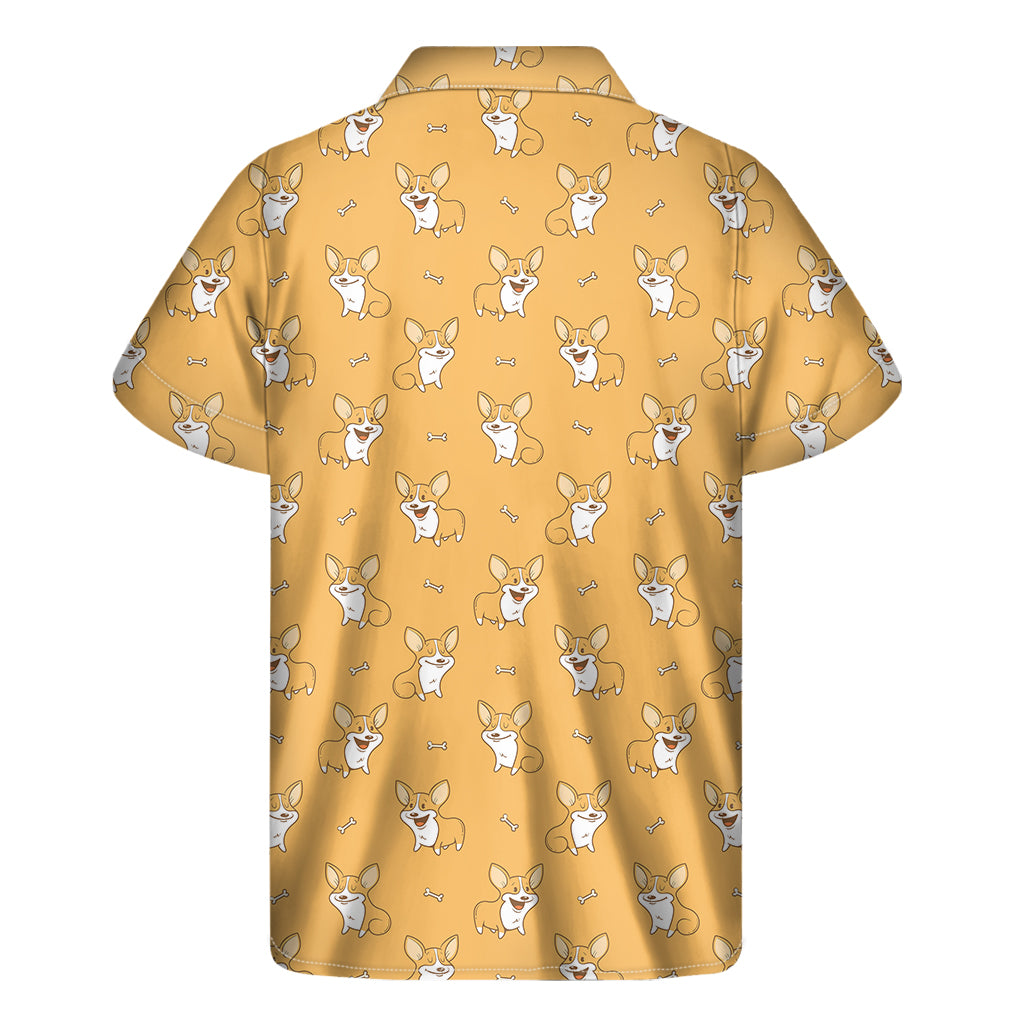 Little Corgi Pattern Print Men's Short Sleeve Shirt