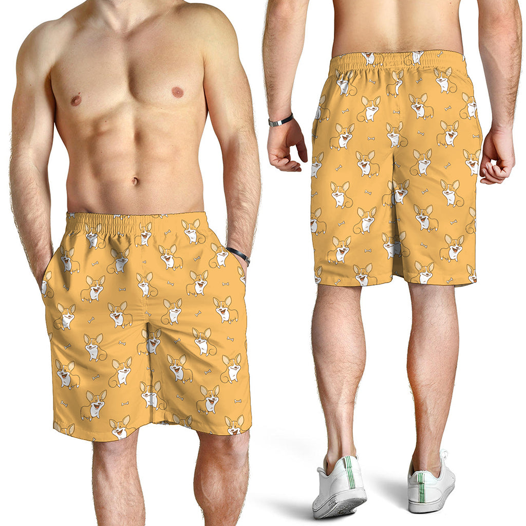 Little Corgi Pattern Print Men's Shorts