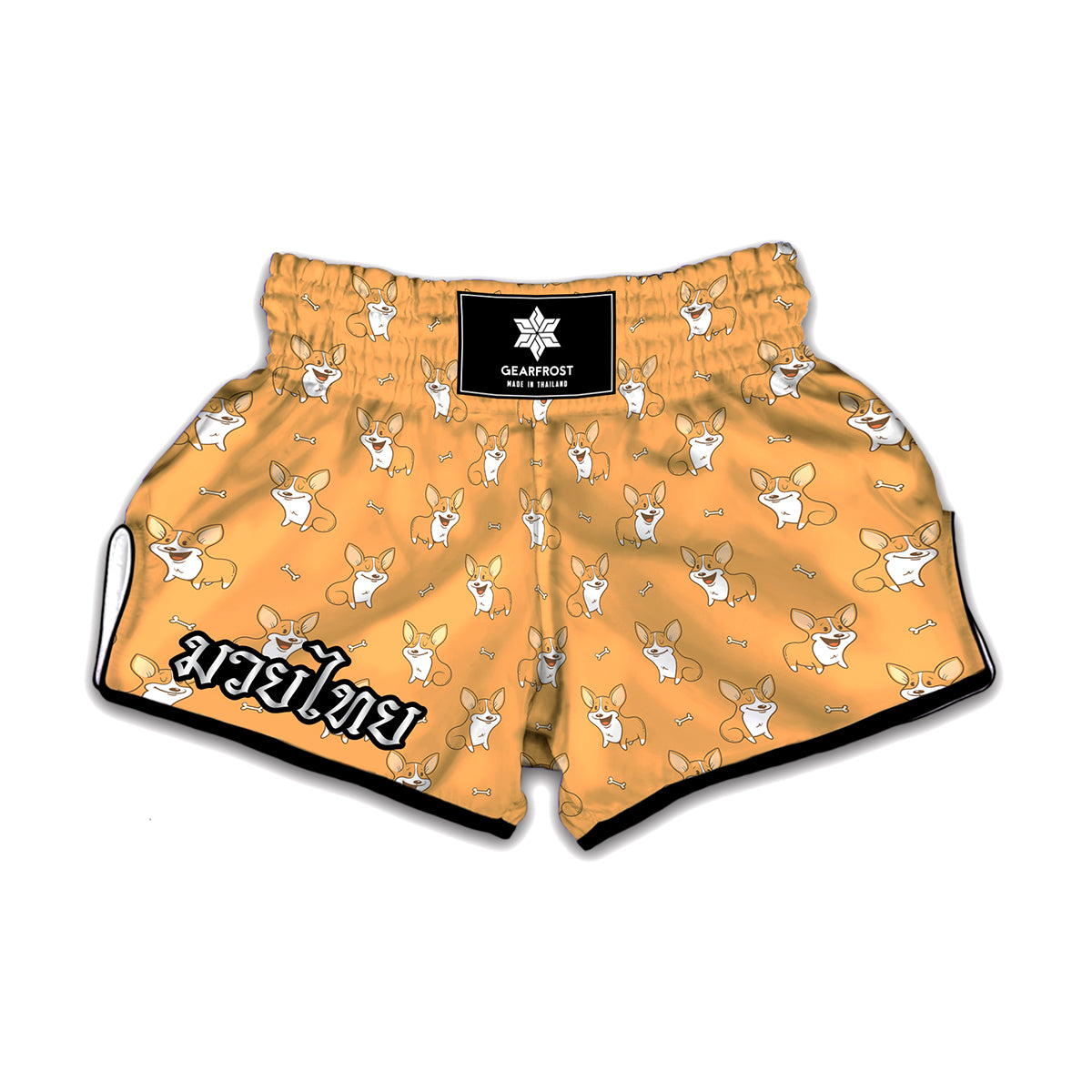 Little Corgi Pattern Print Muay Thai Boxing Shorts