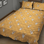 Little Corgi Pattern Print Quilt Bed Set