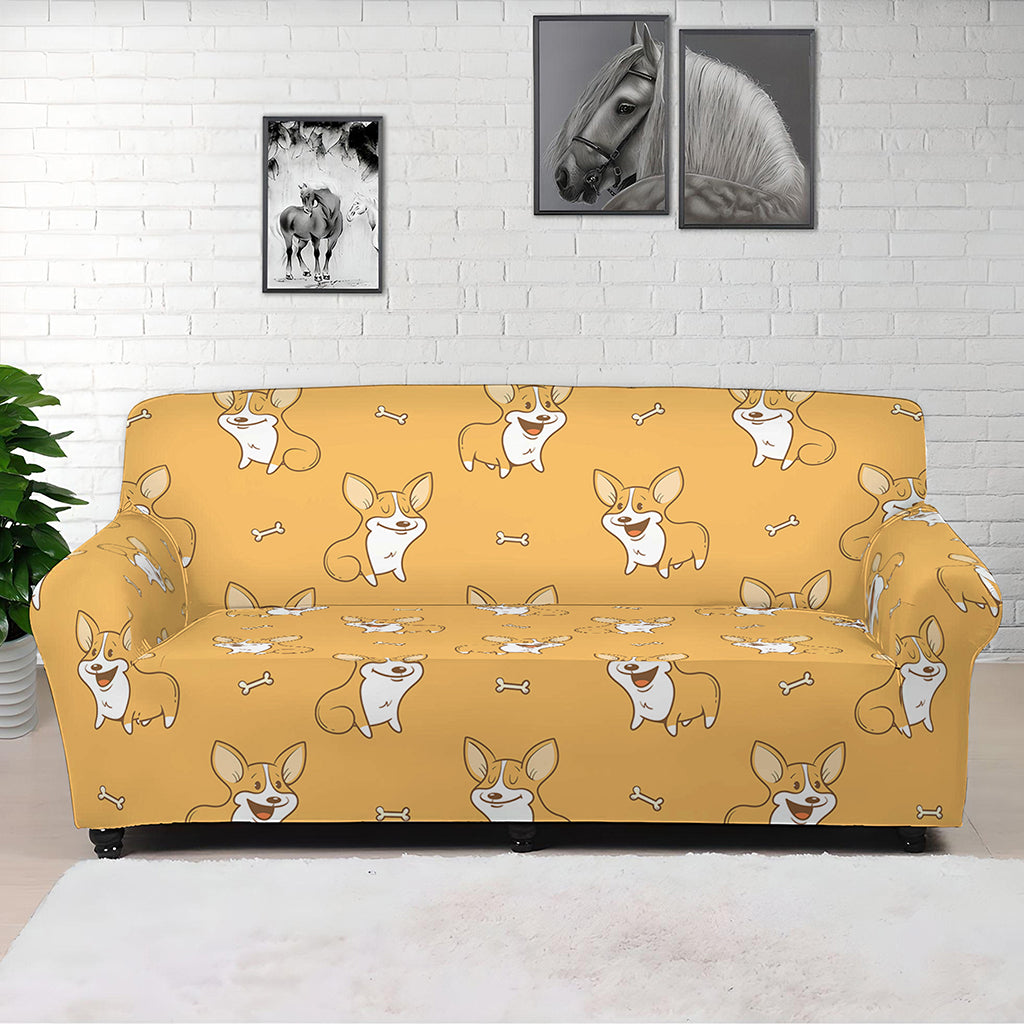 Little Corgi Pattern Print Sofa Cover