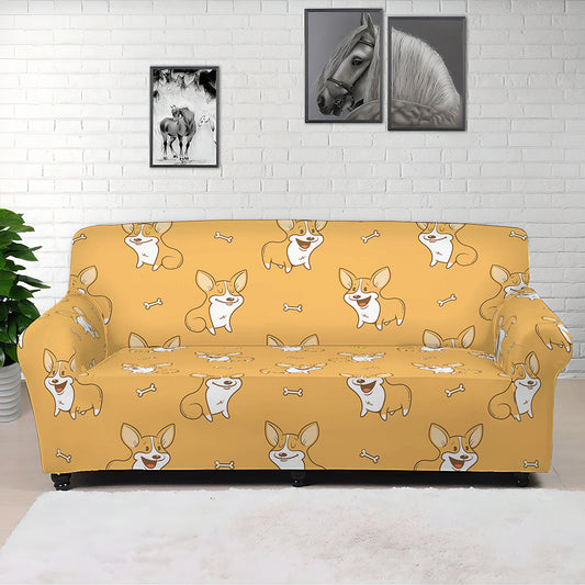 Little Corgi Pattern Print Sofa Cover