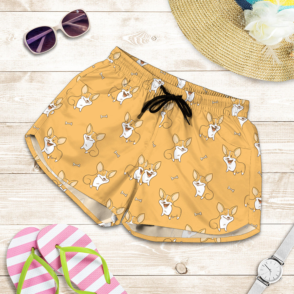 Little Corgi Pattern Print Women's Shorts