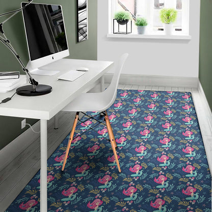 Little Cute Mermaid Pattern Print Area Rug