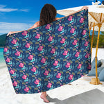 Little Cute Mermaid Pattern Print Beach Sarong Wrap