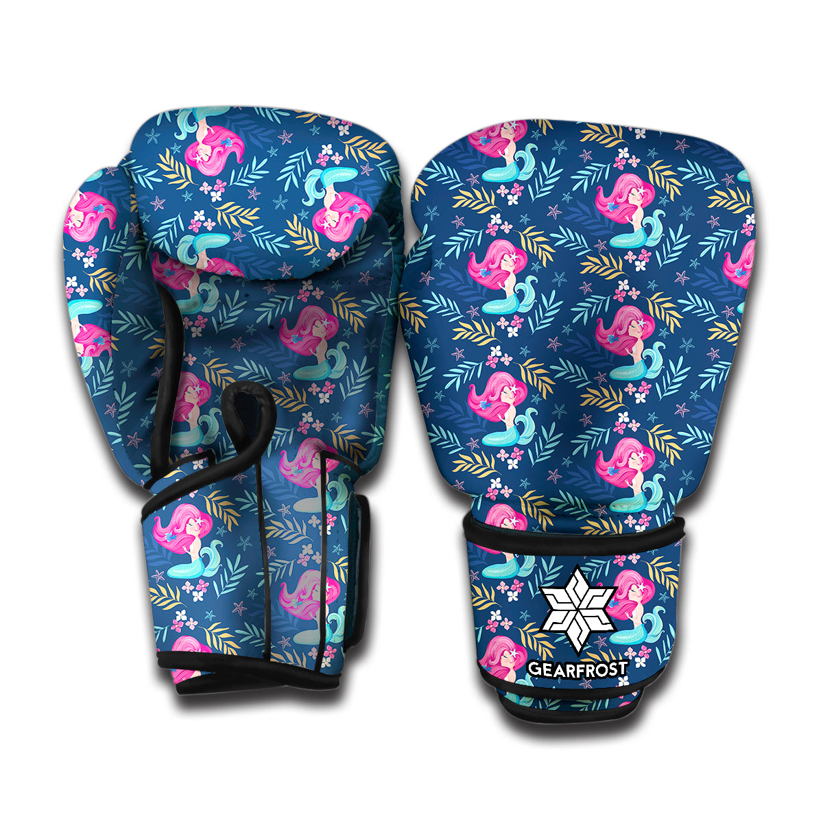 Little Cute Mermaid Pattern Print Boxing Gloves
