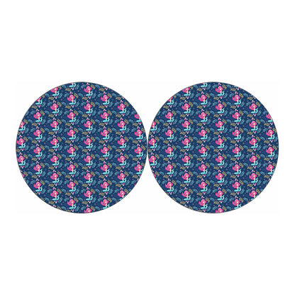 Little Cute Mermaid Pattern Print Car Coasters