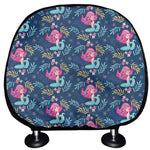 Little Cute Mermaid Pattern Print Car Headrest Covers