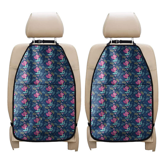 Little Cute Mermaid Pattern Print Car Seat Organizers