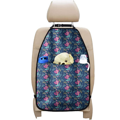 Little Cute Mermaid Pattern Print Car Seat Organizers