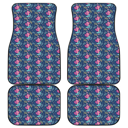 Little Cute Mermaid Pattern Print Front and Back Car Floor Mats
