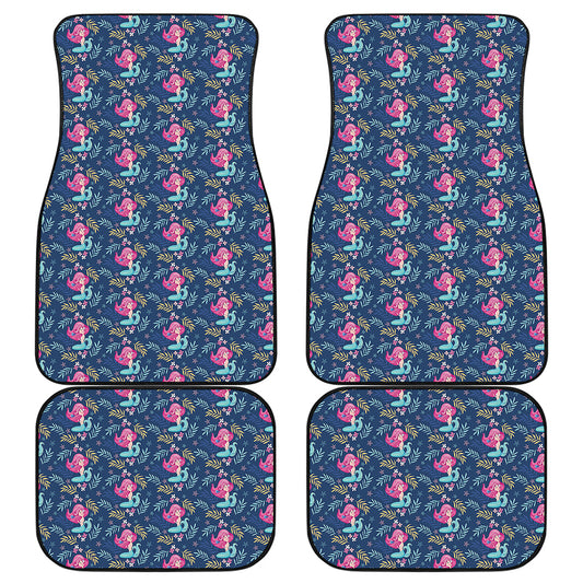 Little Cute Mermaid Pattern Print Front and Back Car Floor Mats