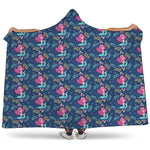 Little Cute Mermaid Pattern Print Hooded Blanket