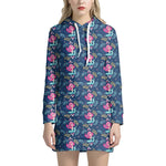 Little Cute Mermaid Pattern Print Hoodie Dress