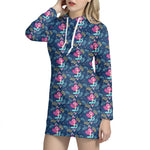 Little Cute Mermaid Pattern Print Hoodie Dress