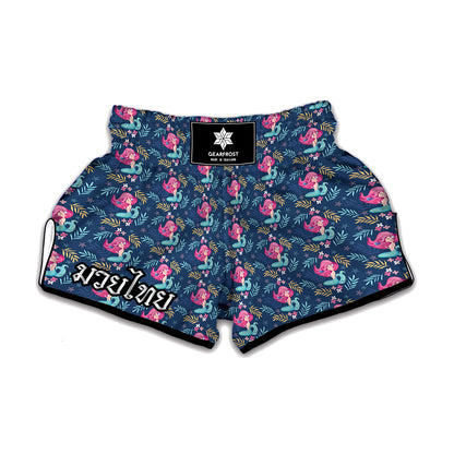Little Cute Mermaid Pattern Print Muay Thai Boxing Shorts