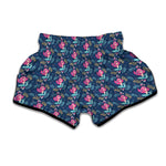 Little Cute Mermaid Pattern Print Muay Thai Boxing Shorts