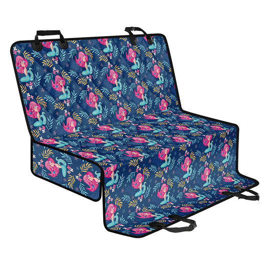Little Cute Mermaid Pattern Print Pet Car Back Seat Cover