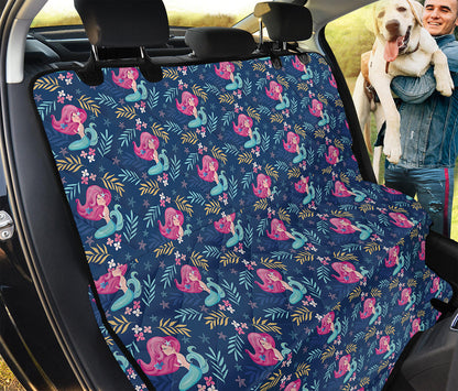 Little Cute Mermaid Pattern Print Pet Car Back Seat Cover