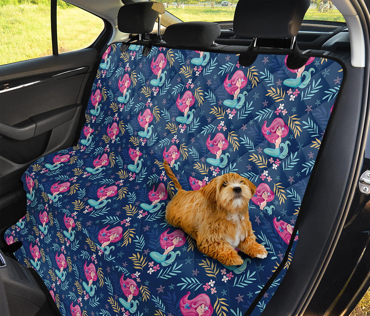 Little Cute Mermaid Pattern Print Pet Car Back Seat Cover