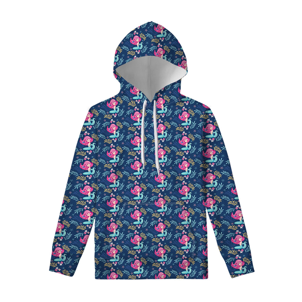 Little Cute Mermaid Pattern Print Pullover Hoodie