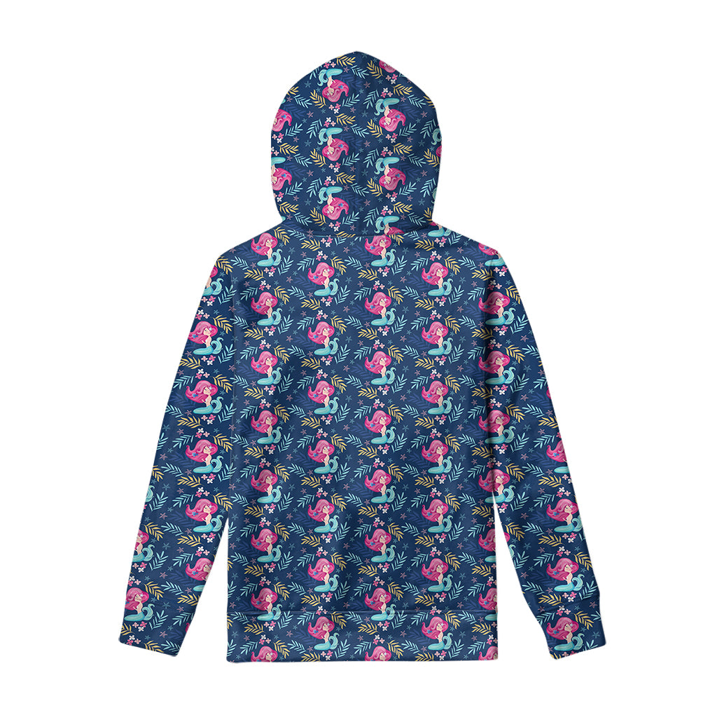 Little Cute Mermaid Pattern Print Pullover Hoodie