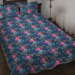 Little Cute Mermaid Pattern Print Quilt Bed Set