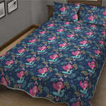 Little Cute Mermaid Pattern Print Quilt Bed Set